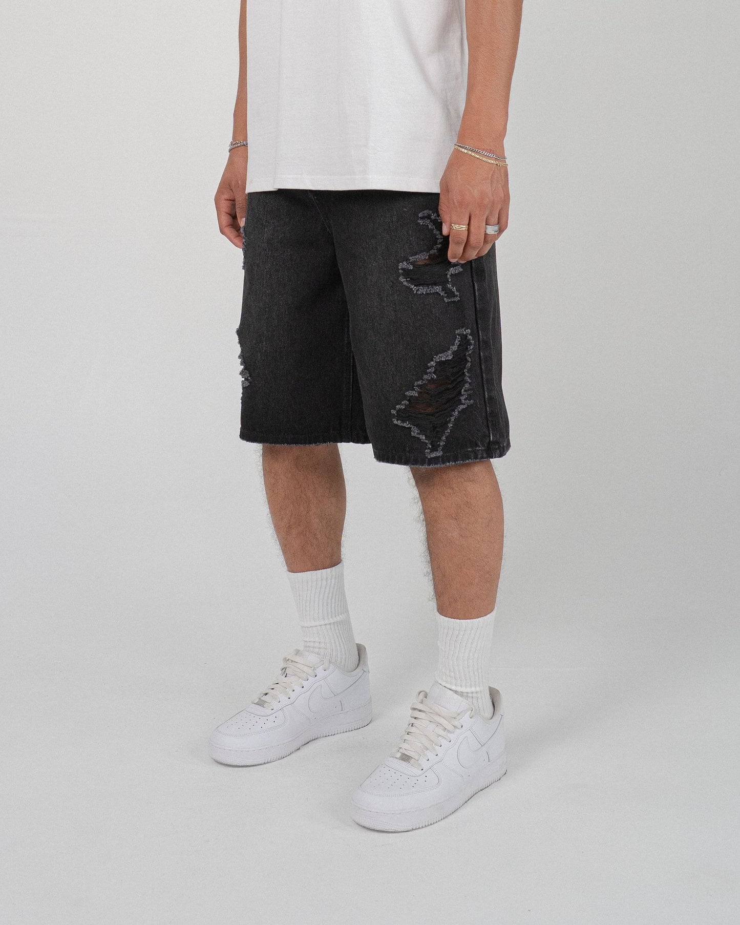 EPTM Men's Jorts Bandit Denim Shorts - Black