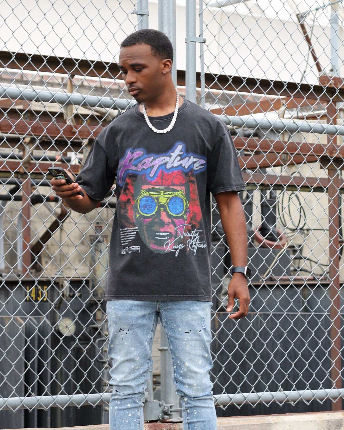 Trinity Kays Kulture Rapture Graphic T shirt In Washed Black