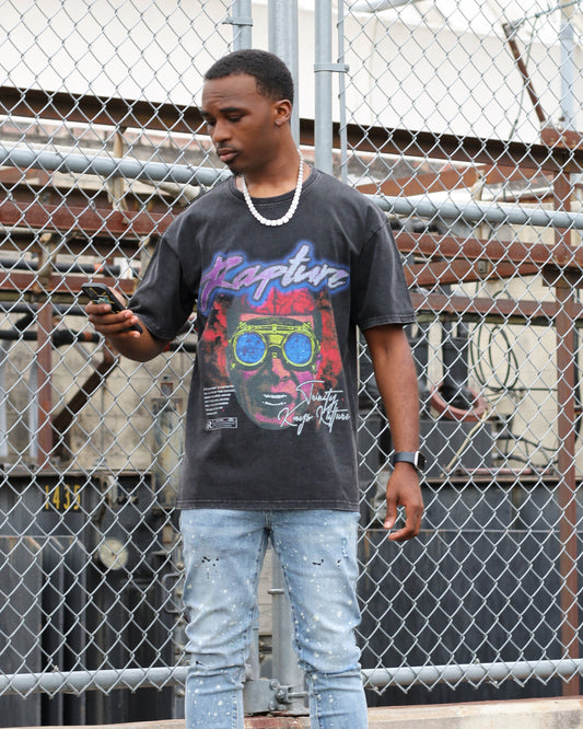 Trinity Kays Kulture Rapture Graphic T shirt In Washed Black