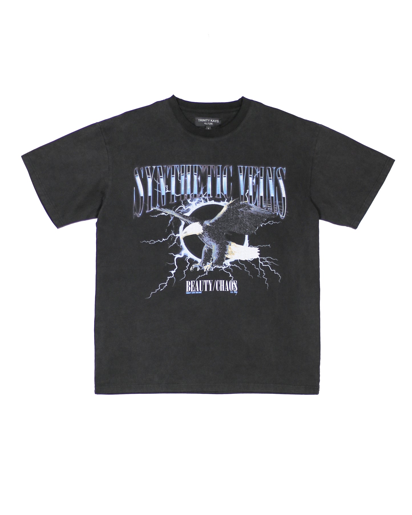 Trinity Kays Kulture Synthetic Veins Men's T Shirt, Washed Black