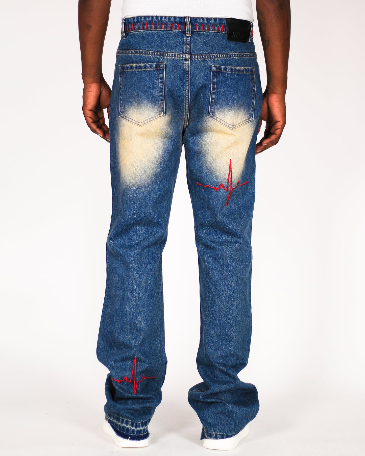 Trinity Kays Kulture Heartline Embroidered No Stretch Straight Leg Jeans For Men
