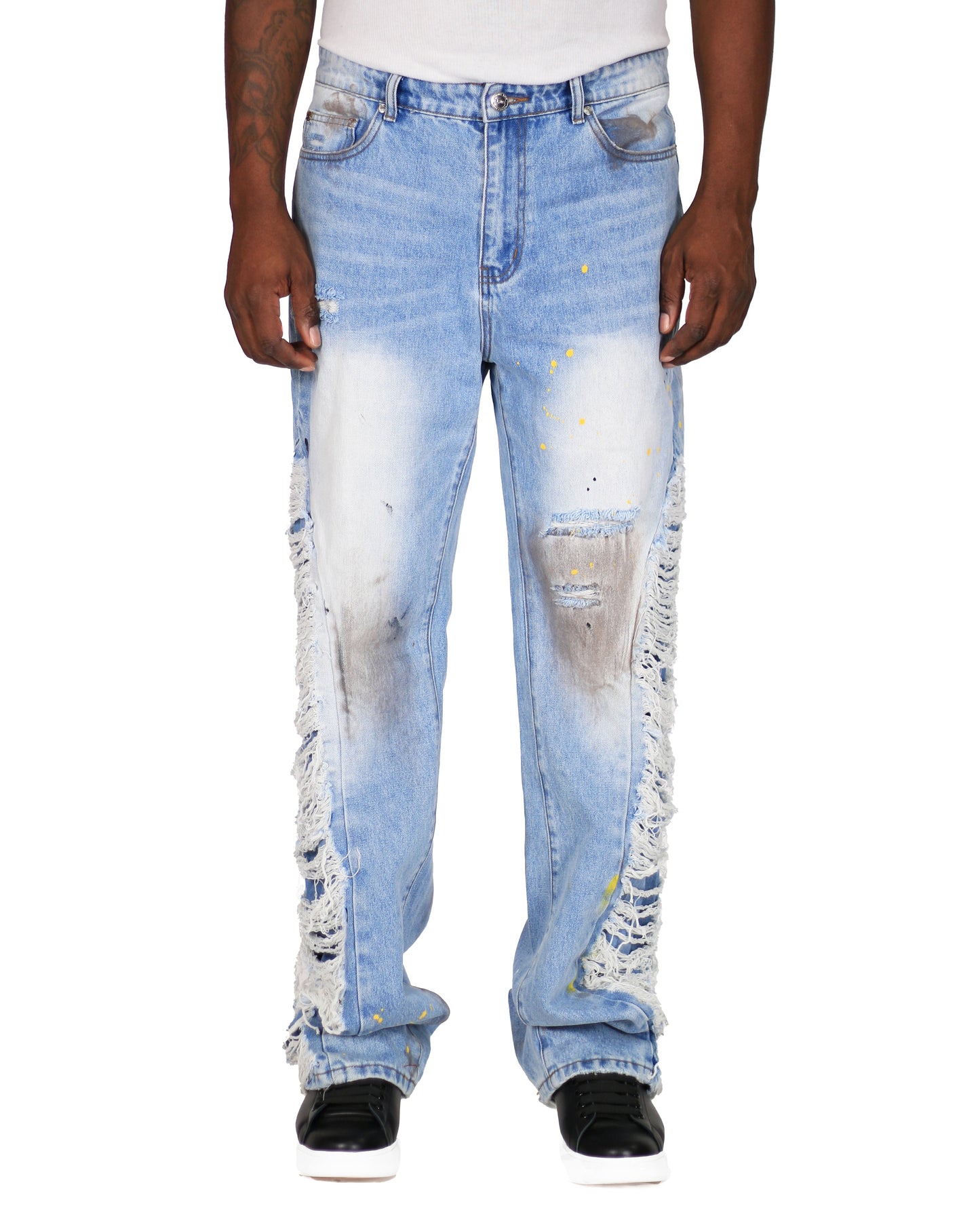Trinity Kays Kulture Tripoli Frayed Non Stretch Straight Leg Jeans For Men