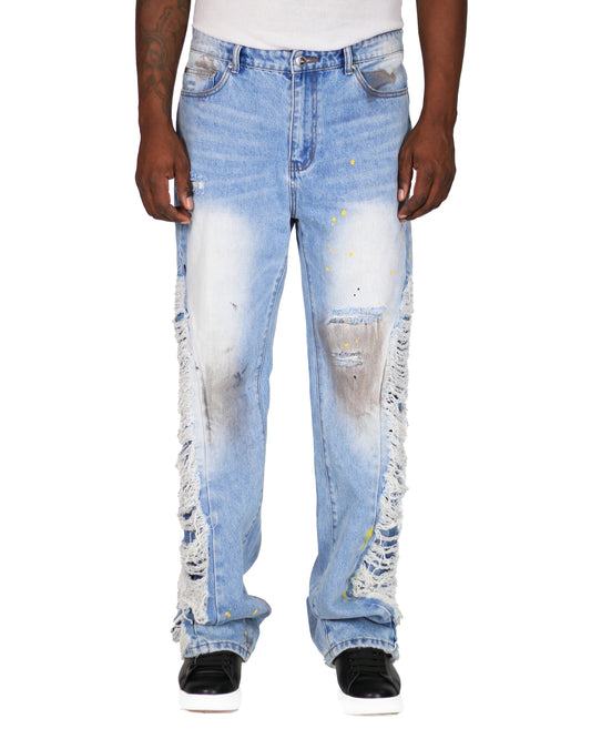 Trinity Kays Kulture Tripoli Frayed Non Stretch Straight Leg Jeans For Men