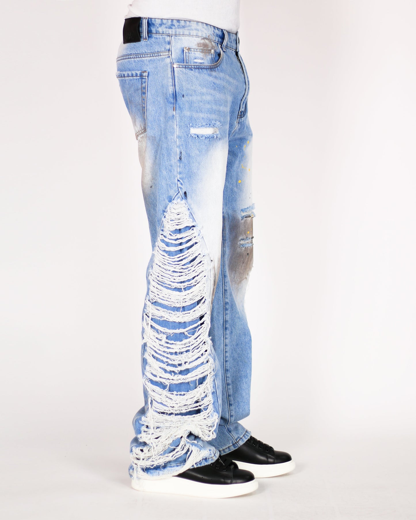 Trinity Kays Kulture Tripoli Frayed Non Stretch Straight Leg Jeans For Men
