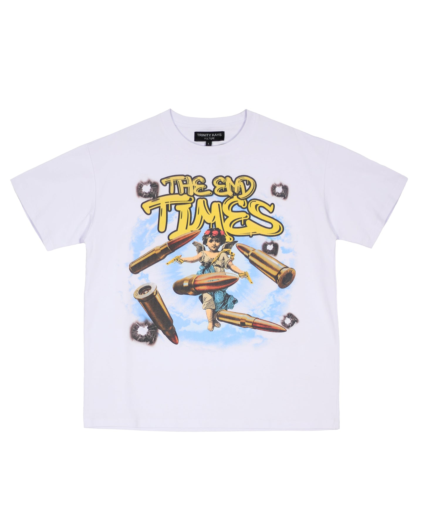 Trinity Kays Kulture The End Times Graphic T shirt In White