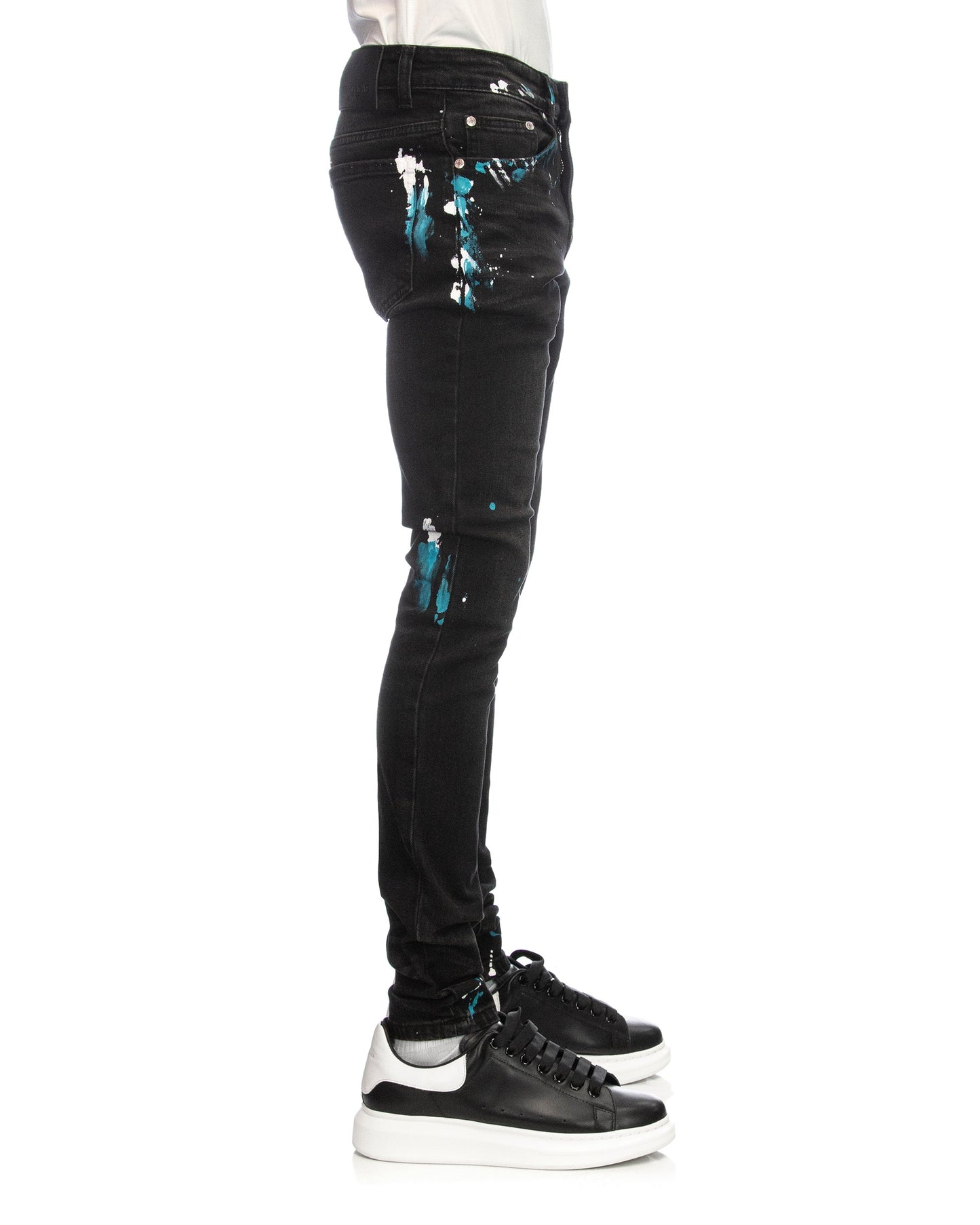 Trinity Kays Kulture Camps Bay Men's Paint Splatter Skinny Jeans