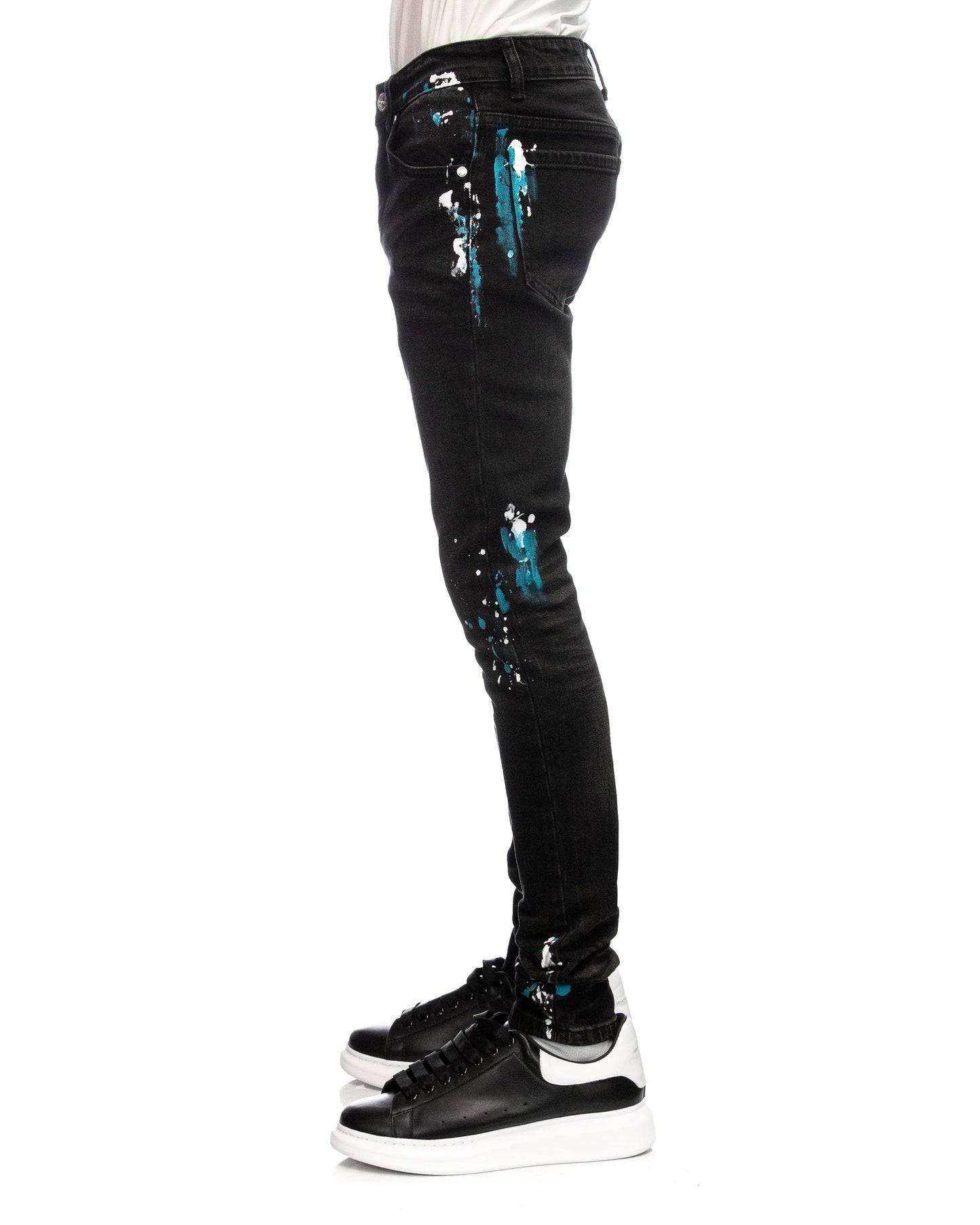 Trinity Kays Kulture Camps Bay Men's Paint Splatter Skinny Jeans