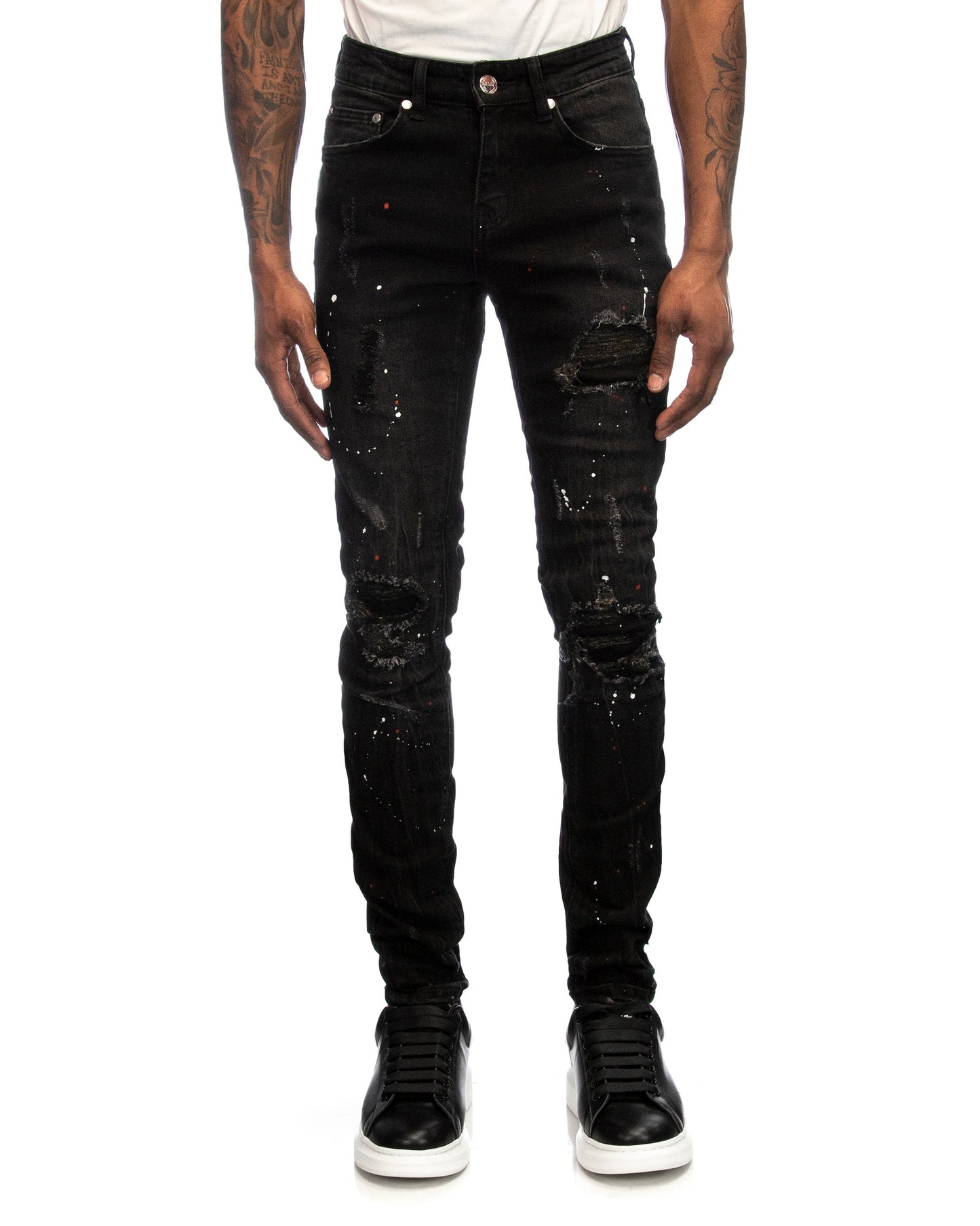Trinity Kays Kulture Danville Men's Paint Splatter Skinny Jeans