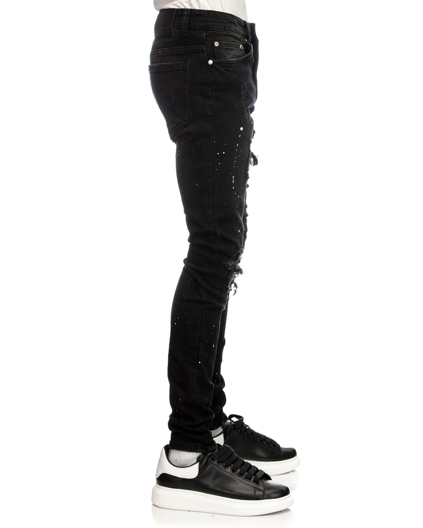 Trinity Kays Kulture Danville Men's Paint Splatter Skinny Jeans