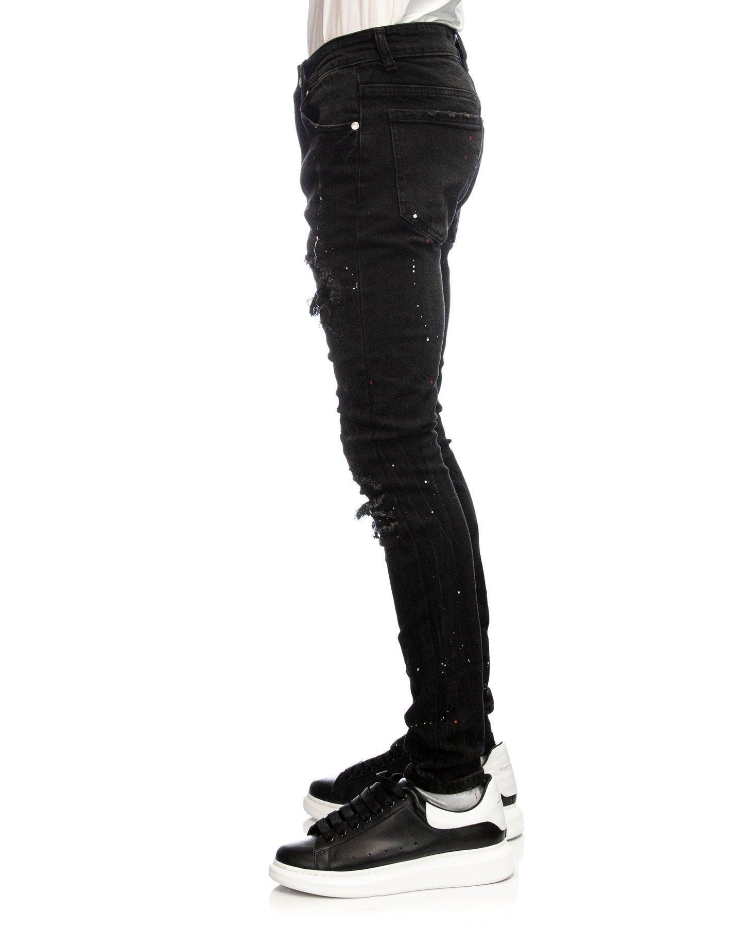Trinity Kays Kulture Danville Men's Paint Splatter Skinny Jeans