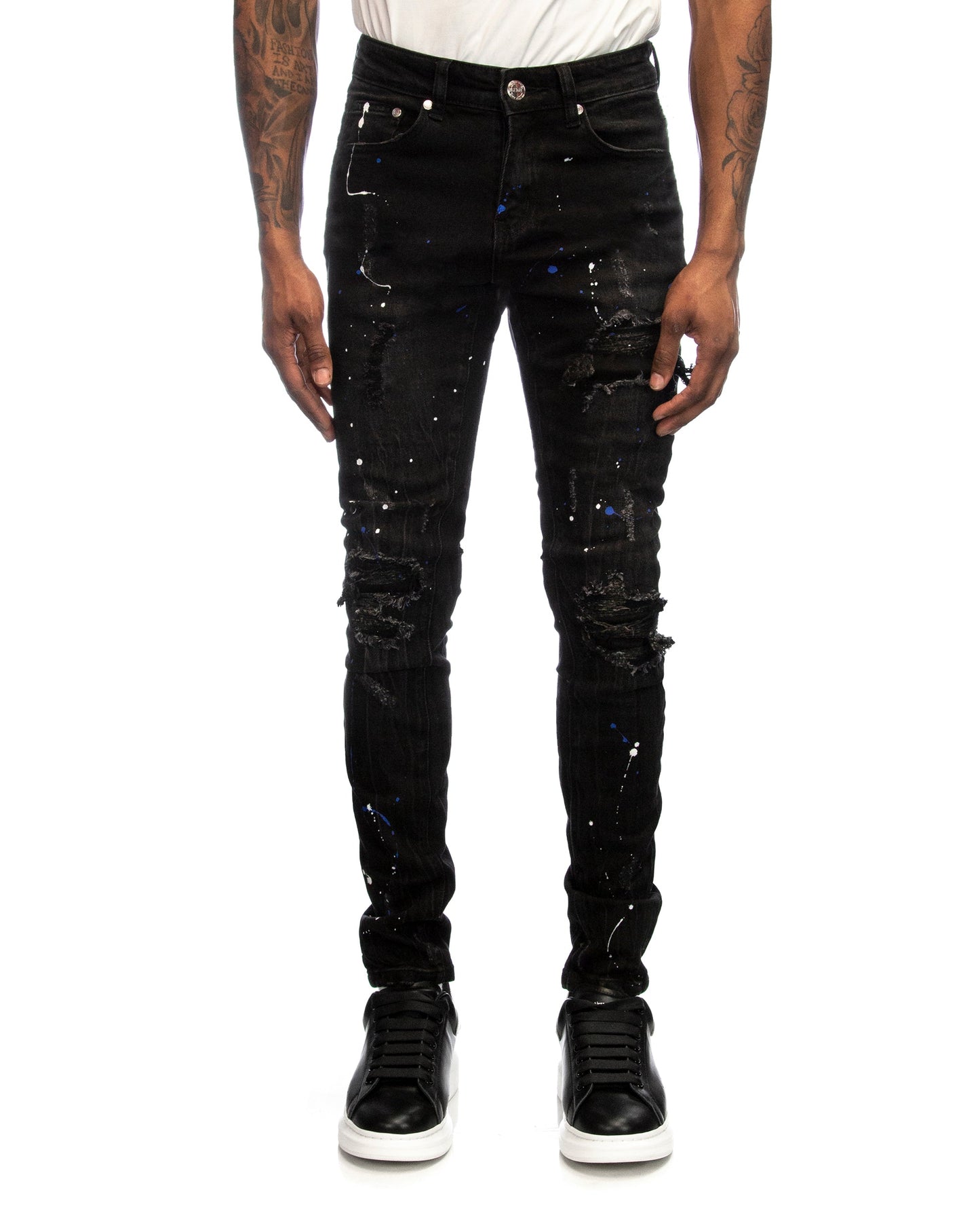 Trinity Kays Kulture Ladysmith Men's Paint Splatter Skinny Jeans