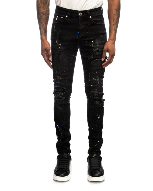 Trinity Kays Kulture Ladysmith Men's Paint Splatter Skinny Jeans