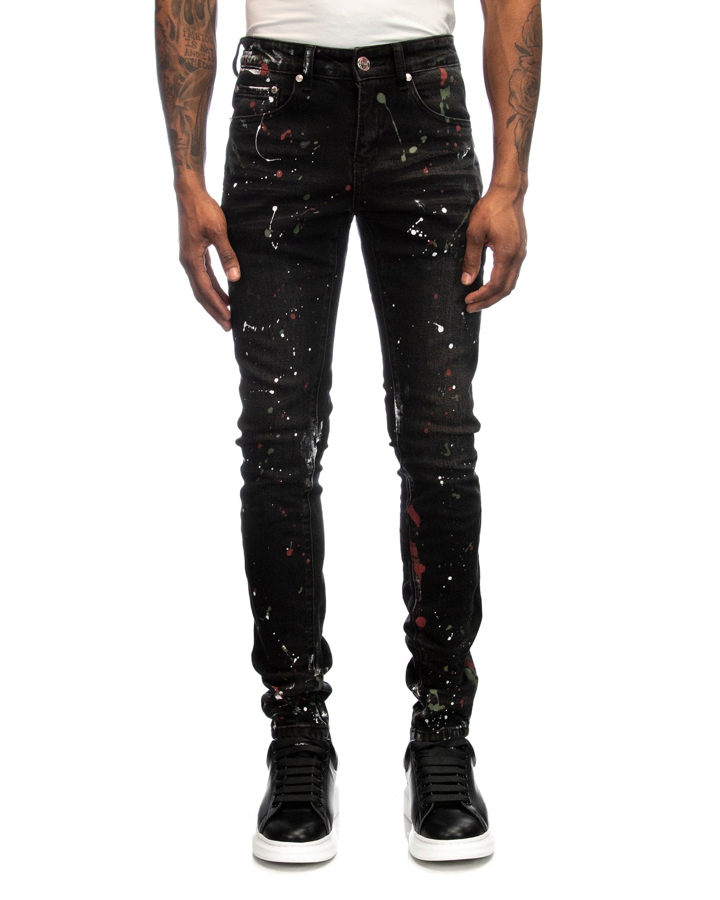 Trinity Kays Kulture Midrand Men's Paint Splatter Skinny Jeans