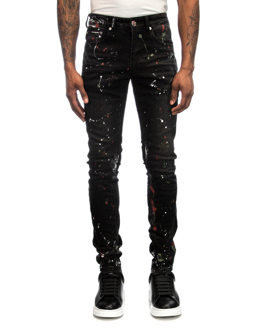 Trinity Kays Kulture Midrand Men's Paint Splatter Skinny Jeans
