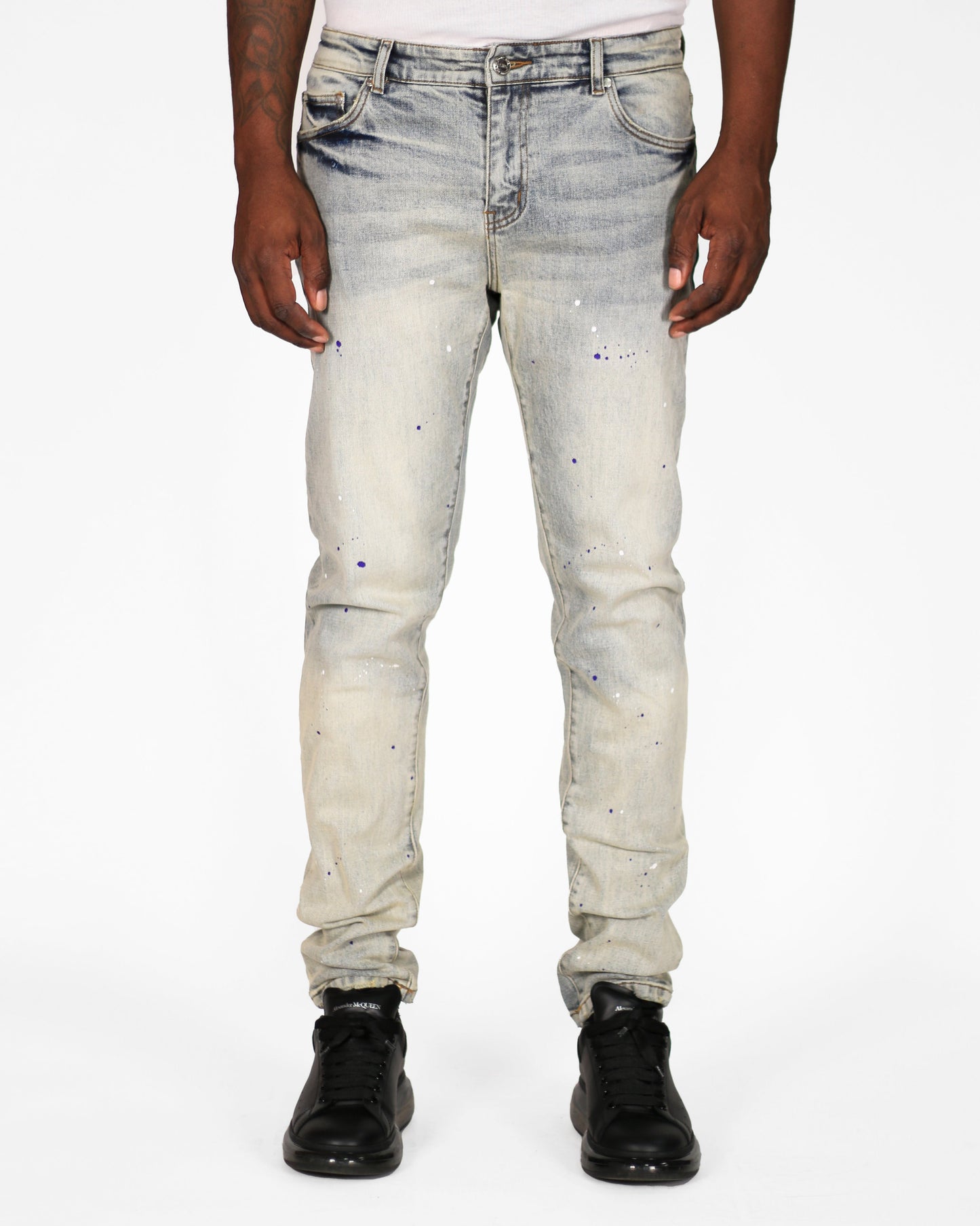 Trinity Kays Kulture Blantyre Paint Splatter Jeans For Men
