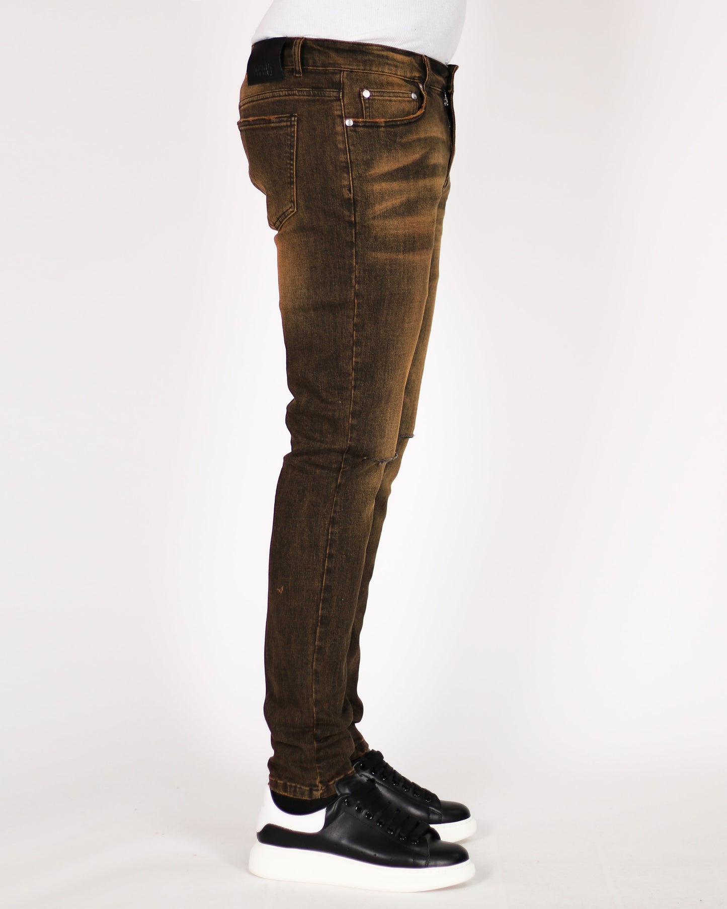 Trinity Kays Kulture Windhoek Men's Skinny Jeans in Brown Wash