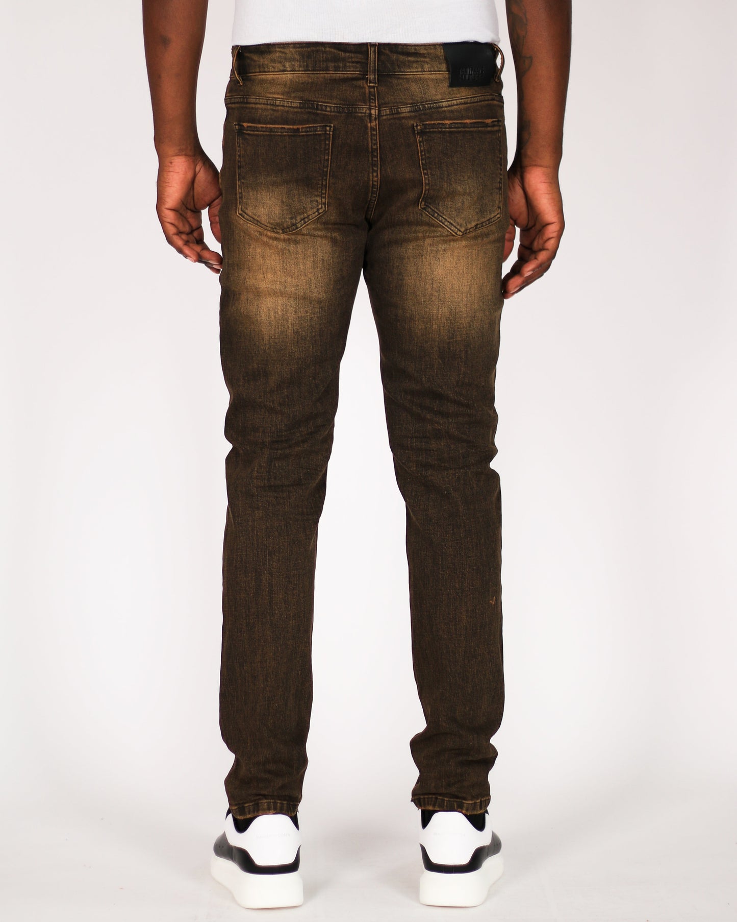 Trinity Kays Kulture Windhoek Men's Skinny Jeans in Brown Wash