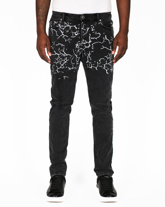 Trinity Kays Kulture Addis Men's Paint Cracks Skinny Jeans