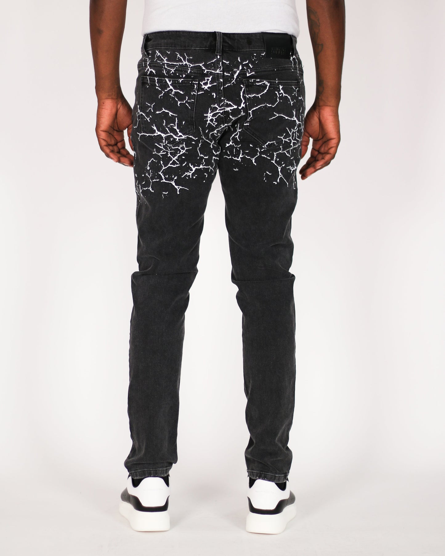 Trinity Kays Kulture Addis Men's Paint Cracks Skinny Jeans