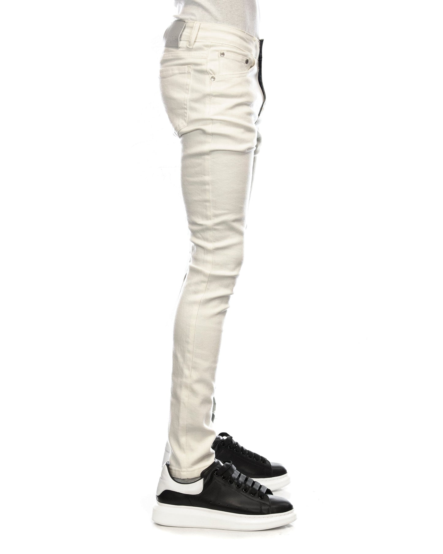 Trinity Kays Kulture Pula Split Two Tone Skinny Jeans - White/Blue