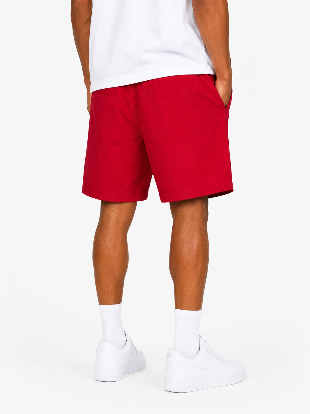 Royal Blue Men's Above Knee Shorts in Red
