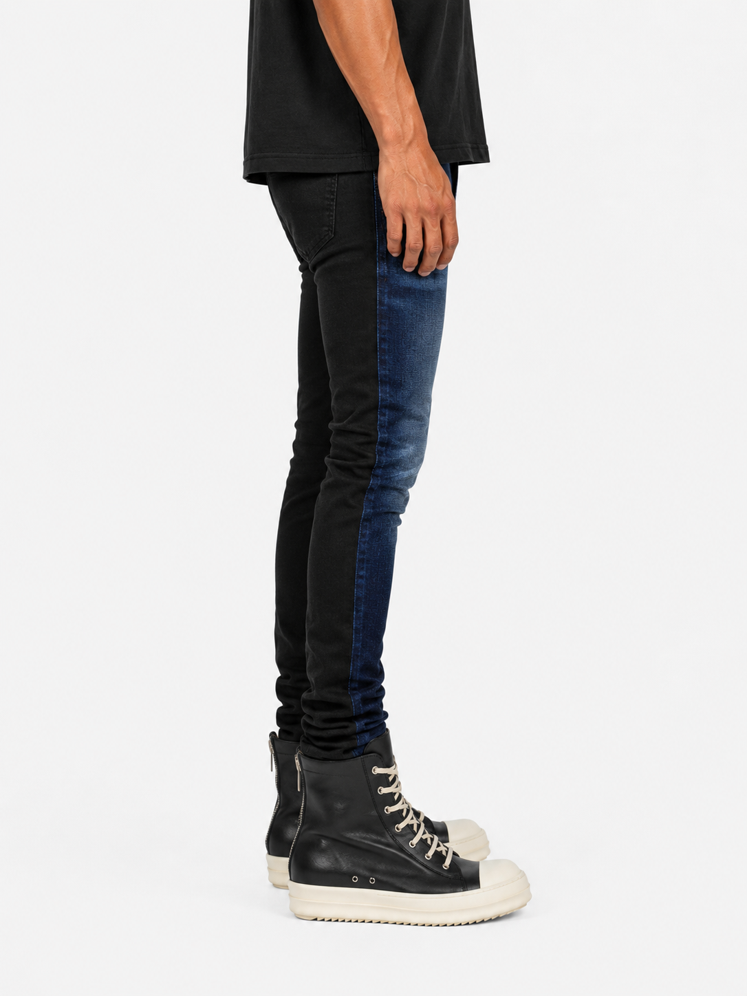 Trinity Kays Kulture Rand Men's Two Tone Men's Skinny Jeans - Blue/Black
