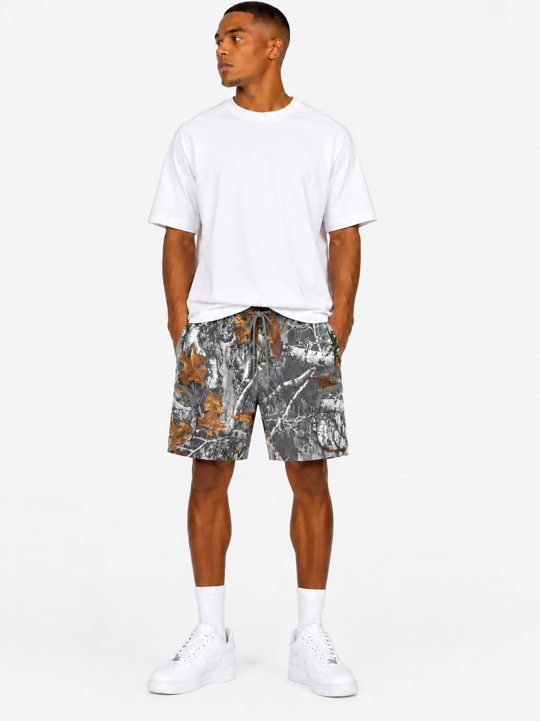Royal Blue Men's Gray Tree Camo Cargo Shorts