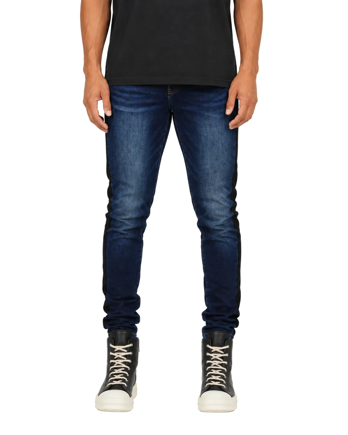 Trinity Kays Kulture Rand Men's Two Tone Men's Skinny Jeans - Blue/Black