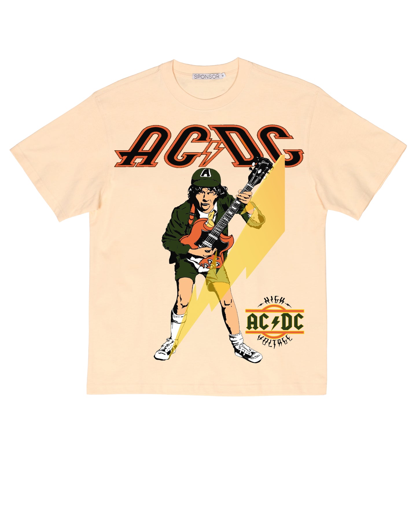 Sponsor AC/DC High Voltage T Shirt in Cream