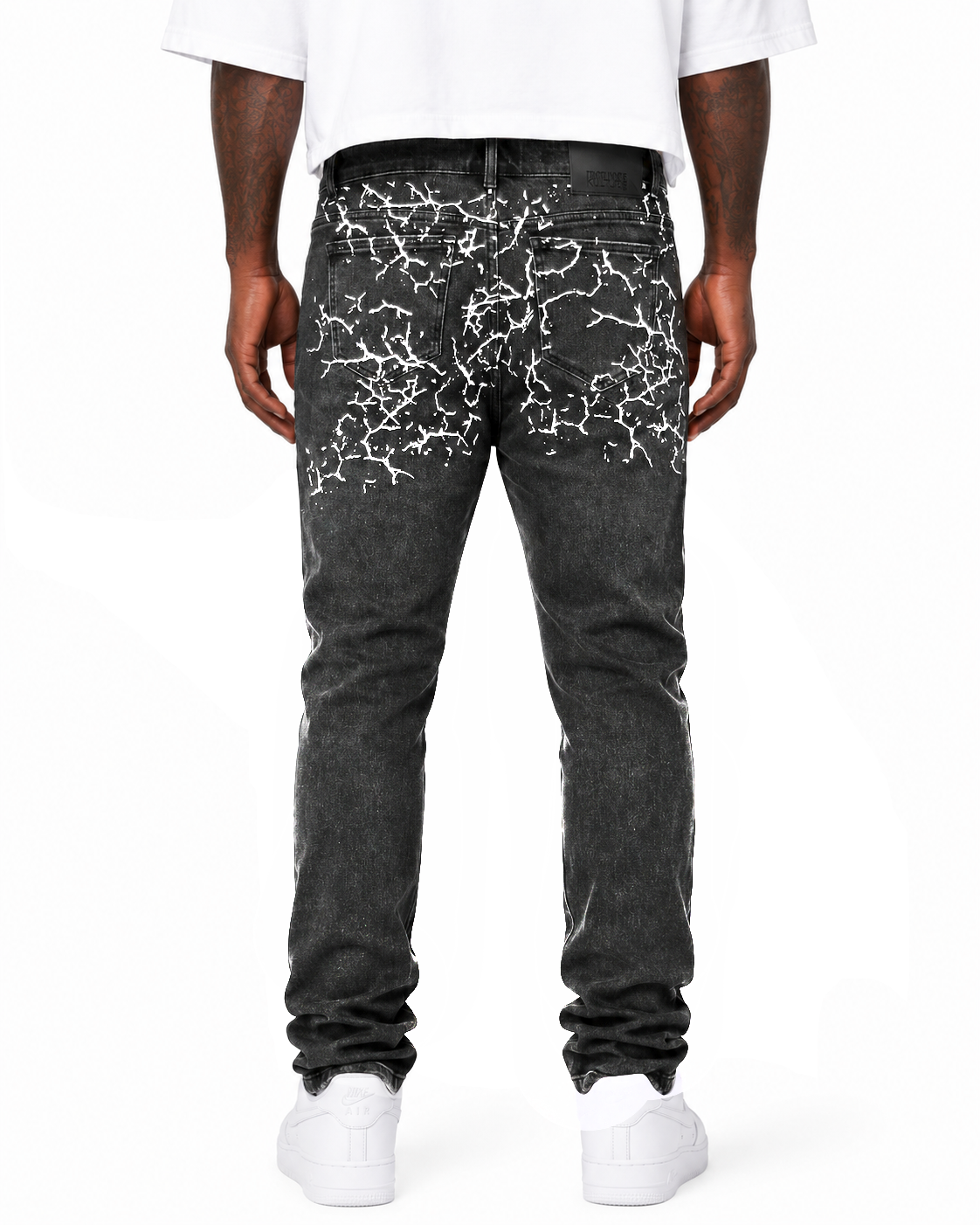 Trinity Kays Kulture Addis Men's Paint Cracks Skinny Jeans