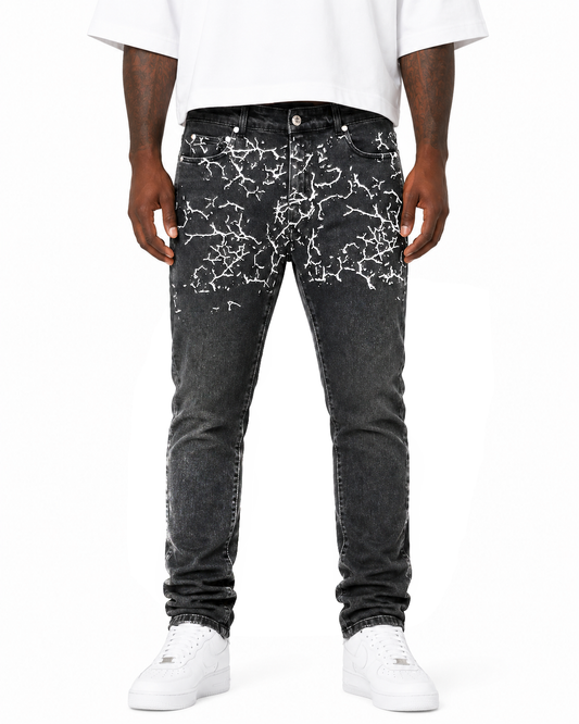Trinity Kays Kulture Addis Men's Paint Cracks Skinny Jeans