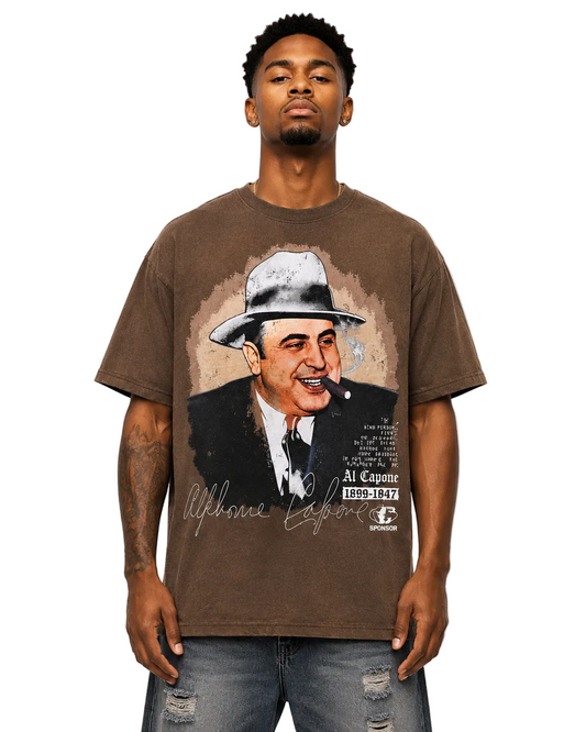 Sponsor Al Capone Kindness Vintage T Shirt in Brown