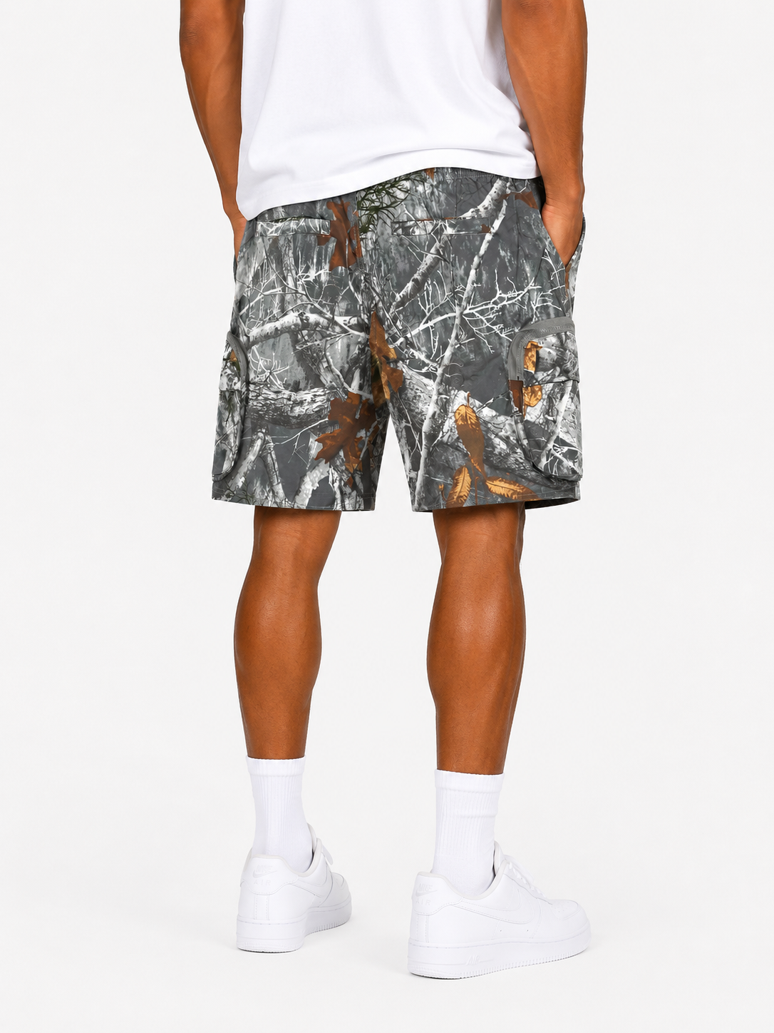 Royal Blue Men's Gray Tree Camo Cargo Shorts