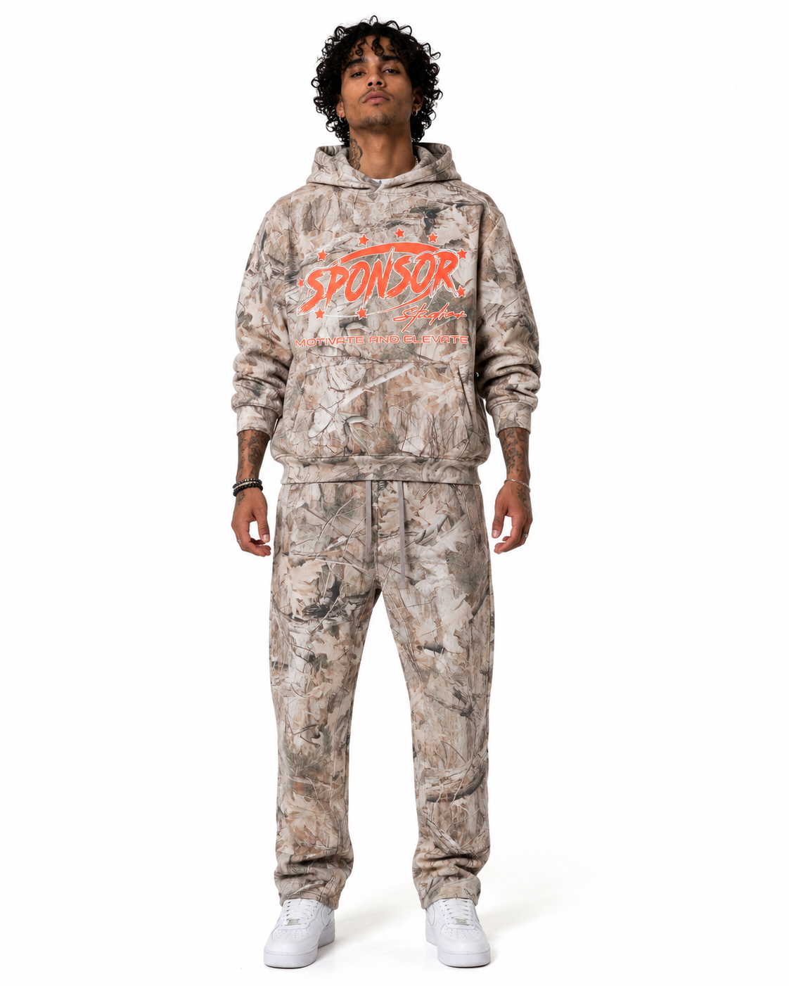 Sponsor Tree Camo Sweatpants in Grey Tree Camo