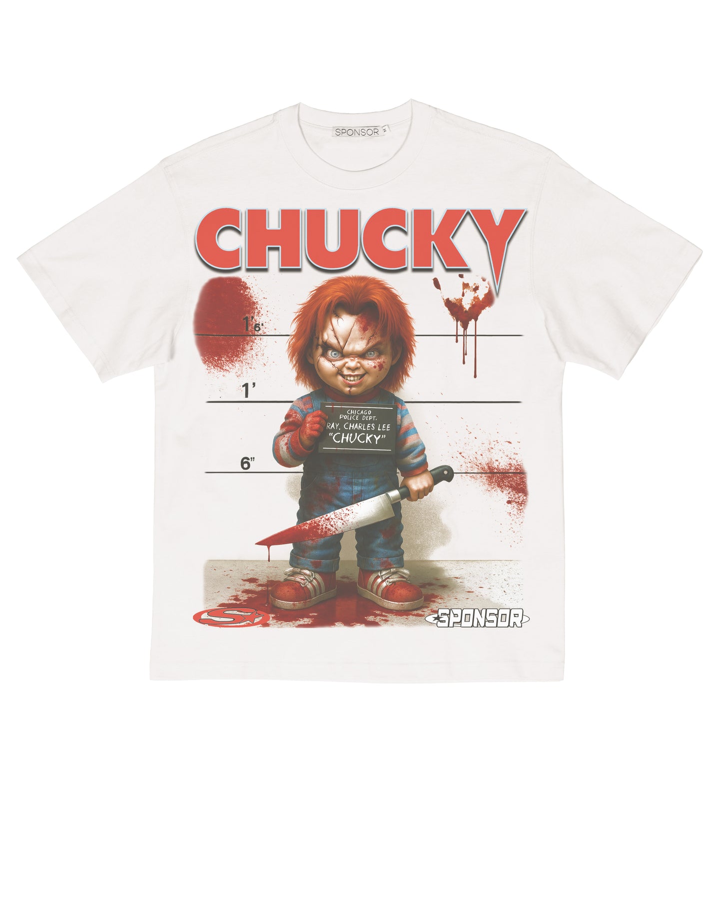 Sponsor Chucky Line Up T Shirt in White