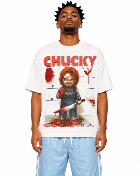 Sponsor Chucky Line Up T Shirt in White