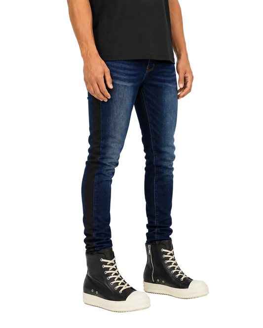 Trinity Kays Kulture Rand Men's Two Tone Men's Skinny Jeans - Blue/Black
