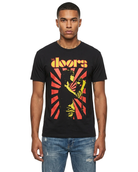 The Doors Yellow and Red Print T Shirt
