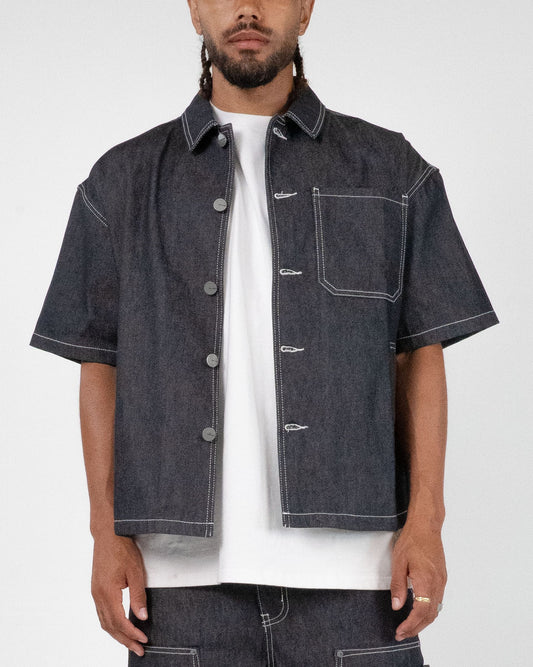 EPTM Men's Boxy Fit Pacific Denim Shirt- Raw Denim