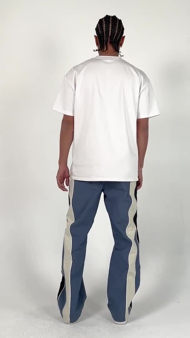 EPTM Arlo Men's Relaxed Fit Wide Leg Pants in Denim Blue