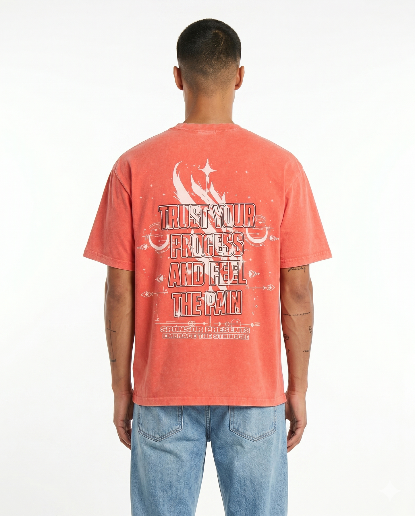 Sponsor Men's Embrace The Struggle T Shirt-Orange