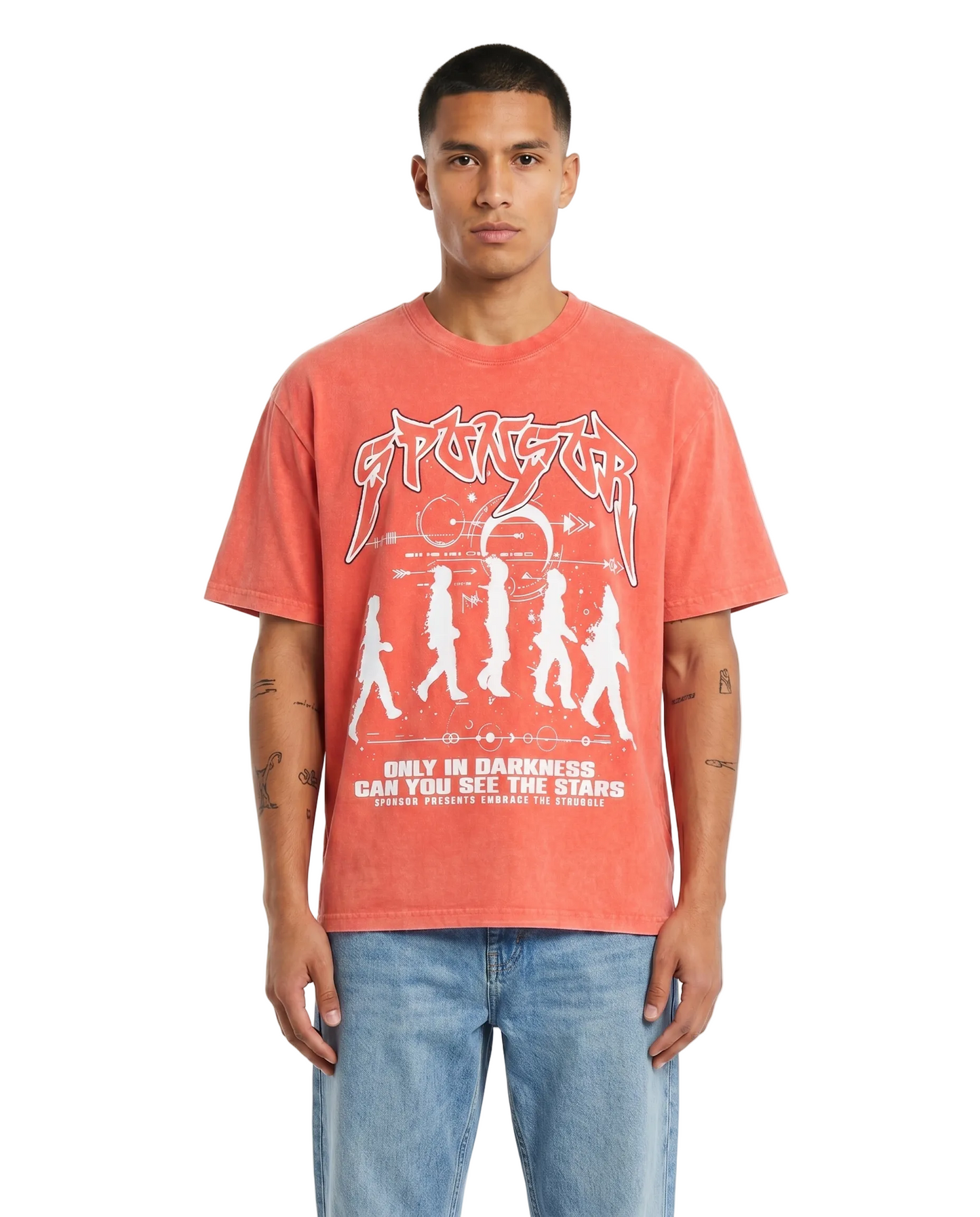 Sponsor Men's Embrace The Struggle T Shirt-Orange