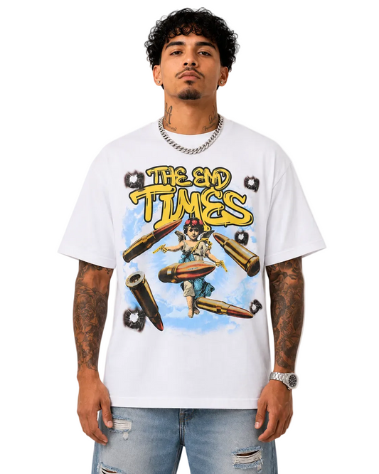 Trinity Kays Kulture The End Times Graphic T shirt In White