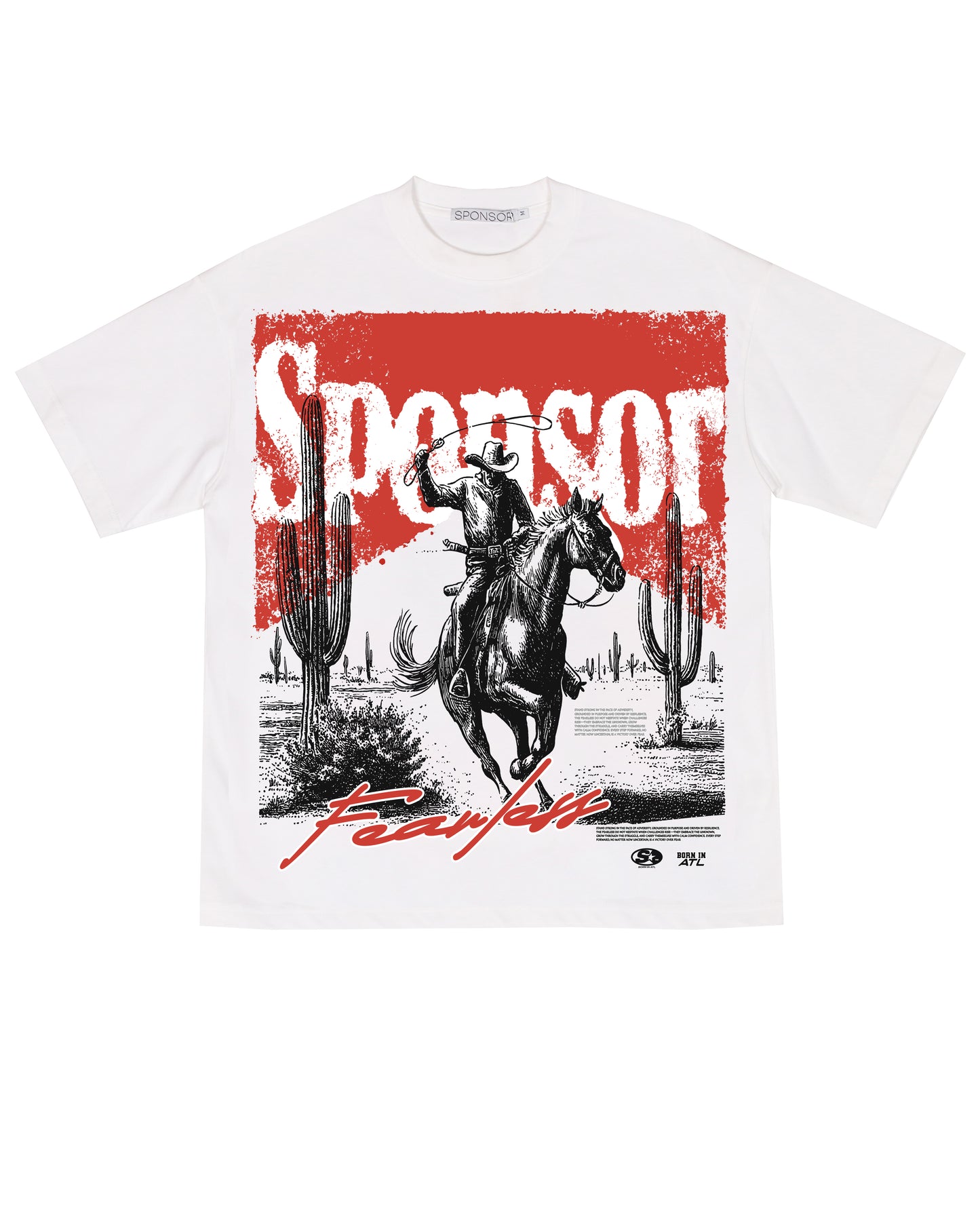 Sponsor Fearless T Shirt in White
