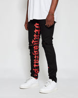 Golden Denim The Union Revolt Skinny Jeans in Black/Red