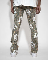 Golden Denim Camo The Flare Ramos Jeans