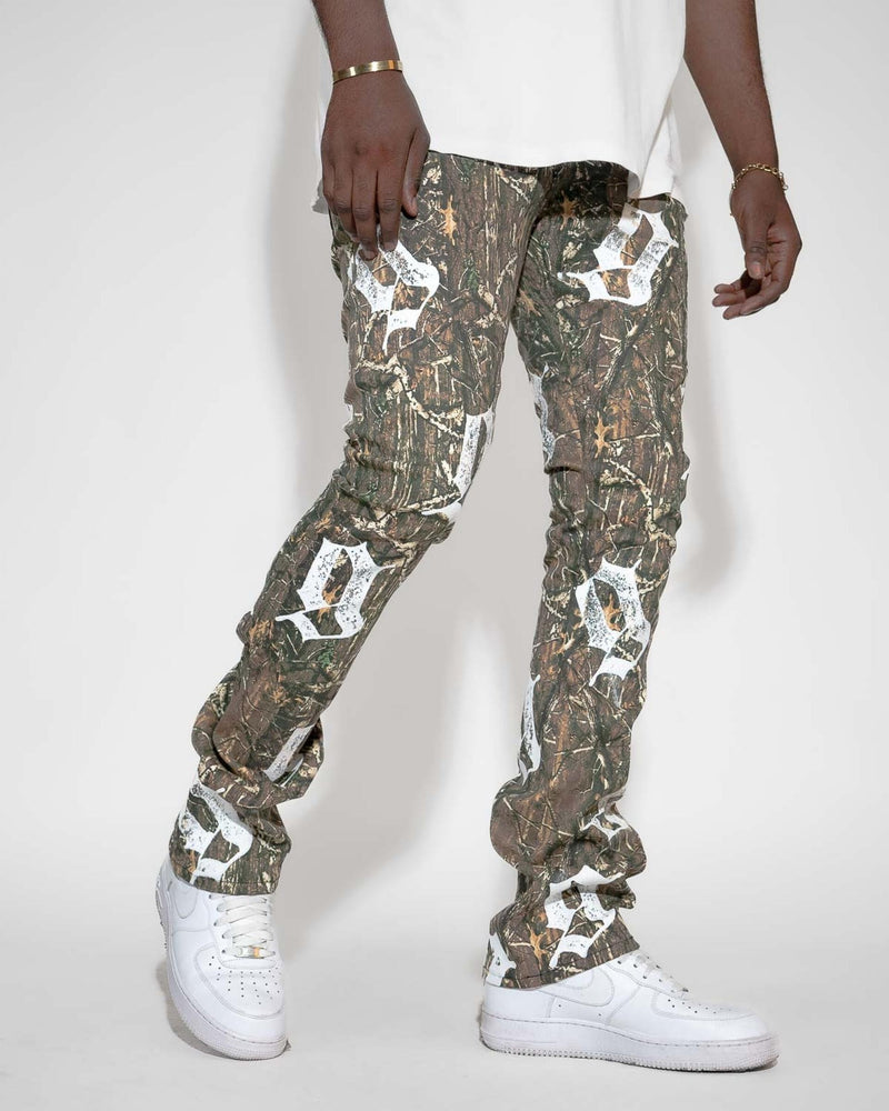 Golden Denim Camo The Flare Ramos Jeans
