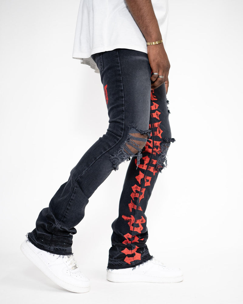 Golden Denim The Stacked Marcel Jeans in Faded Black