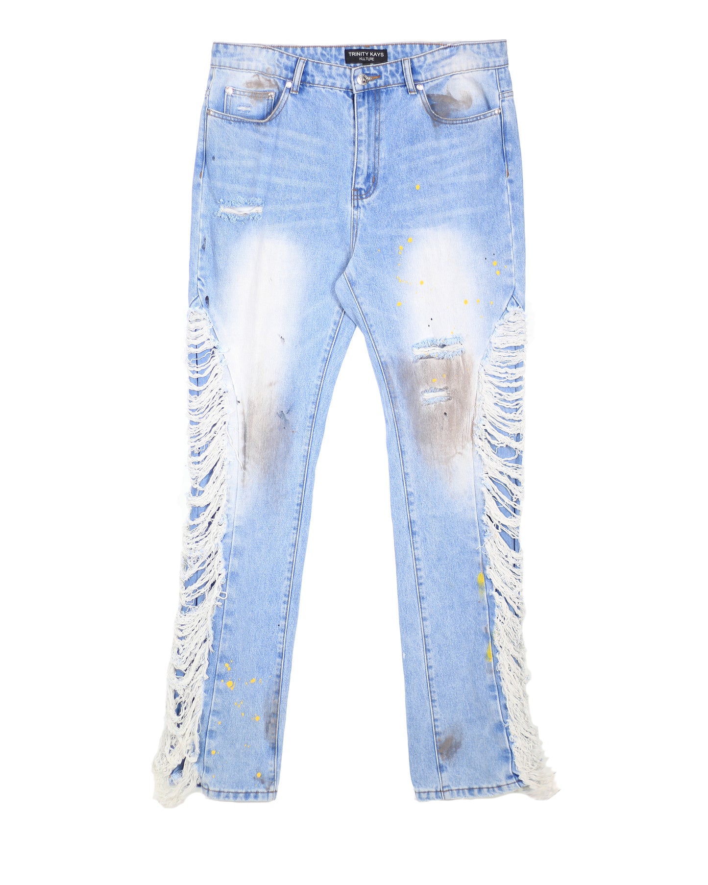 Trinity Kays Kulture Tripoli Frayed Non Stretch Straight Leg Jeans For Men