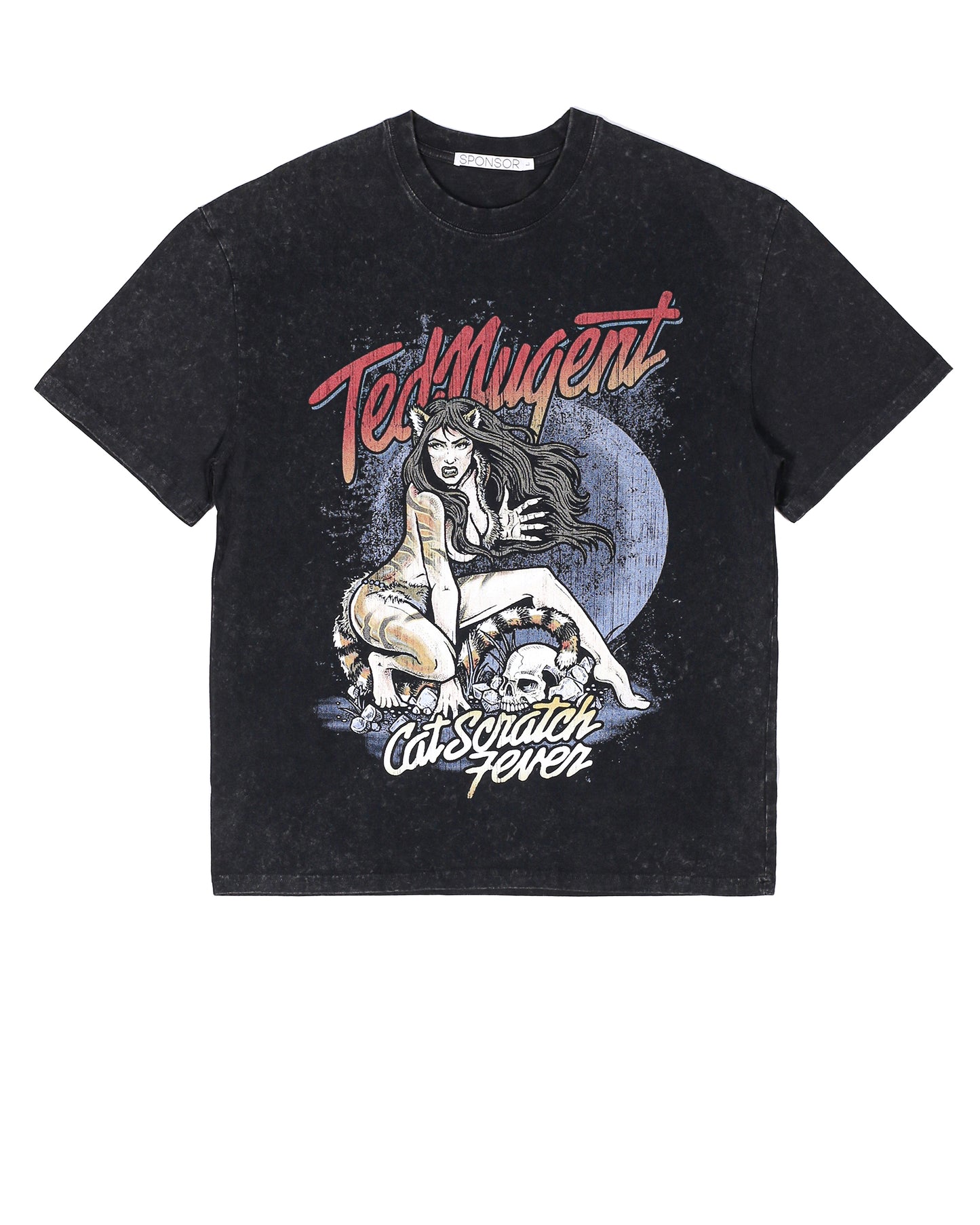 Ted Nugent Cat Scratch Fever Acid Washed Heavyweight T Shirt